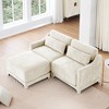 ModernLuxe Chenille Fabric Sofa with Ottoman & Lumbar Pillows, Ergonomic Sofa Couch for Living Room/Bedroom, Beige/Sky Blue/Green (2-4 Seats) - 2 of 4