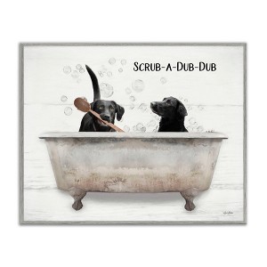 Stupell Industries Scrub-A-Dub-Dub Dog Bath Framed Giclee Art - 1 of 4