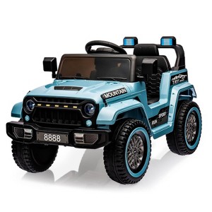 Jojoka 12V Kids Ride On Truck, 2-Seater Electric Car w/Remote Control, 35W Motors, 3 Speeds, Music, LED Lights, Suspension - 1 of 4