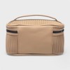 French Connection Ribbed Cosmetic Organizer Bag with Handle – Water Resistant Travel Cosmetic Case - Tan - 4 of 4