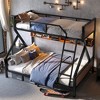 ORRD Twin over Full Bunk Bed with Storage Shelves & LED Lights, Metal Space-Saving Noise-Free Bunk Bed with Ladder, Black - 4 of 4