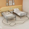 KWPZQEB Twin Over Twin Bunk Bed, Metal Industrial Bunkbeds Heavy Duty Bed with Ladders & Safety Guardrail, Convertible 2 Beds, No Spring Box Required - 4 of 4