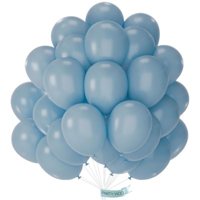 PartyWoo Balloons Dusty Blue Matte Boho Grey 12 Inch 50 pcs