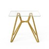 Hrinhom 35.4"W Square Glass Coffee Table,Dining Table with Metal Legs - 4 of 4