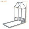 Sturdy Twin-Size Floor Bed featuring a House-Shaped Headboard and Roof, Constructed for Enduring Quality - 4 of 4