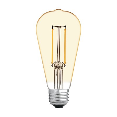 Amber Glass Vintage Style Dimmable LED Edison Bulbs, 2-Pack