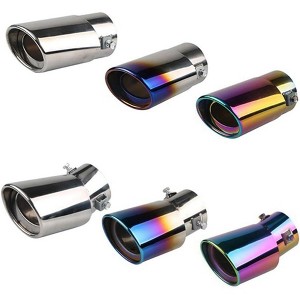 Universal 63mm Stainless Steel Exhaust Tip, Bolt-On Muffler Extension, Chrome Car Tailpipe Modification for Enhanced Style & Sound - 1 of 4