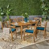 Christopher Knight Home Pines Outdoor Acacia Wood 7 Piece Dining Set with Cushion - 2 of 4