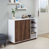 Vega Modern 4-Shelf Wood Shoe Cabinet in White - Furniture of America - 2 of 4