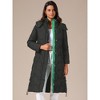 INSPIRE CHIC Women's Winter Hooded Zip Up Down Stand Collar Long Puffer Coat - 3 of 4