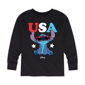 Boys' - Lilo and Stitch - Stitch USA Sunglasses Long Sleeve Graphic T-Shirt - 1 of 4