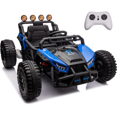 24V Ride-On UTV for Kids, Kids Ride on Car with Remote Control, Big Wheels, LED Lights, MP3, Single Seat Electric Car Toy for Boys & Girls