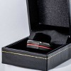 Jewelry Avalanche Black Brushed Sides Red IP Grooved Center Beveled Tungsten Carbide Wedding Band, Comfort-fit, 8mm - 4 of 4