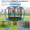 SereneLife 8ft Pumpkin Recreational Trampoline with Inner Safety Net Enclosure SLTRMPK8BL - Blue - 2 of 4
