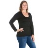 24seven Comfort Apparel Womens Solid Long Sleeve Scoop Neck Plus Size Top - 2 of 4
