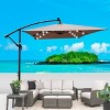 CAVINAS 10x6.5 FT Cantilever Patio Umbrella with Lights, Offset Hanging Design with Base, Commercial Grade Shade for Pergolas - 2 of 4