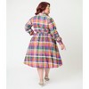 Unique Vintage Women's Plus Belted Cotton Shirt Dress - 2 of 4