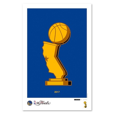 NBA Golden State Warriors 2017 NBA Champion Trophy Art Poster