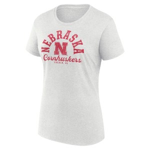 NCAA Nebraska Cornhuskers Men's Oatmeal Heather Crew T-Shirt - 1 of 3