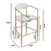 Modern Counter Height Bar Stools with Upholstered Seats, Sturdy Iron Frame, and Comfortable Foam Cushion (Set of 2)-Coolbibila - 4 of 4