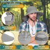 Unisex Solid Wide Brim Bucket Hat with Neck Flap and Chin Cord - Outdoor Packable Boonie Sun Hat for Mens Womens - Tirrinia - 4 of 4