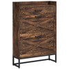 HOMCOM Slim Shoe Cabinet, Industrial Entryway Shoe Storage Cabinet with 2 Flip Drawers, Adjustable Shelves, Top Drawer for 12 Pairs - 4 of 4