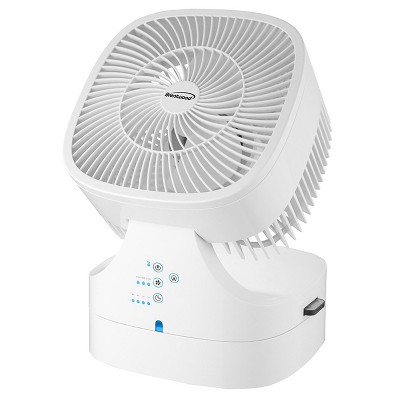 Brentwood F-900RW 8 Inch 3 Speed Remote Control Oscillating Air Circulator Desktop Fan with Remote Control and 8 Hour Timer with Auto Shut Off, White