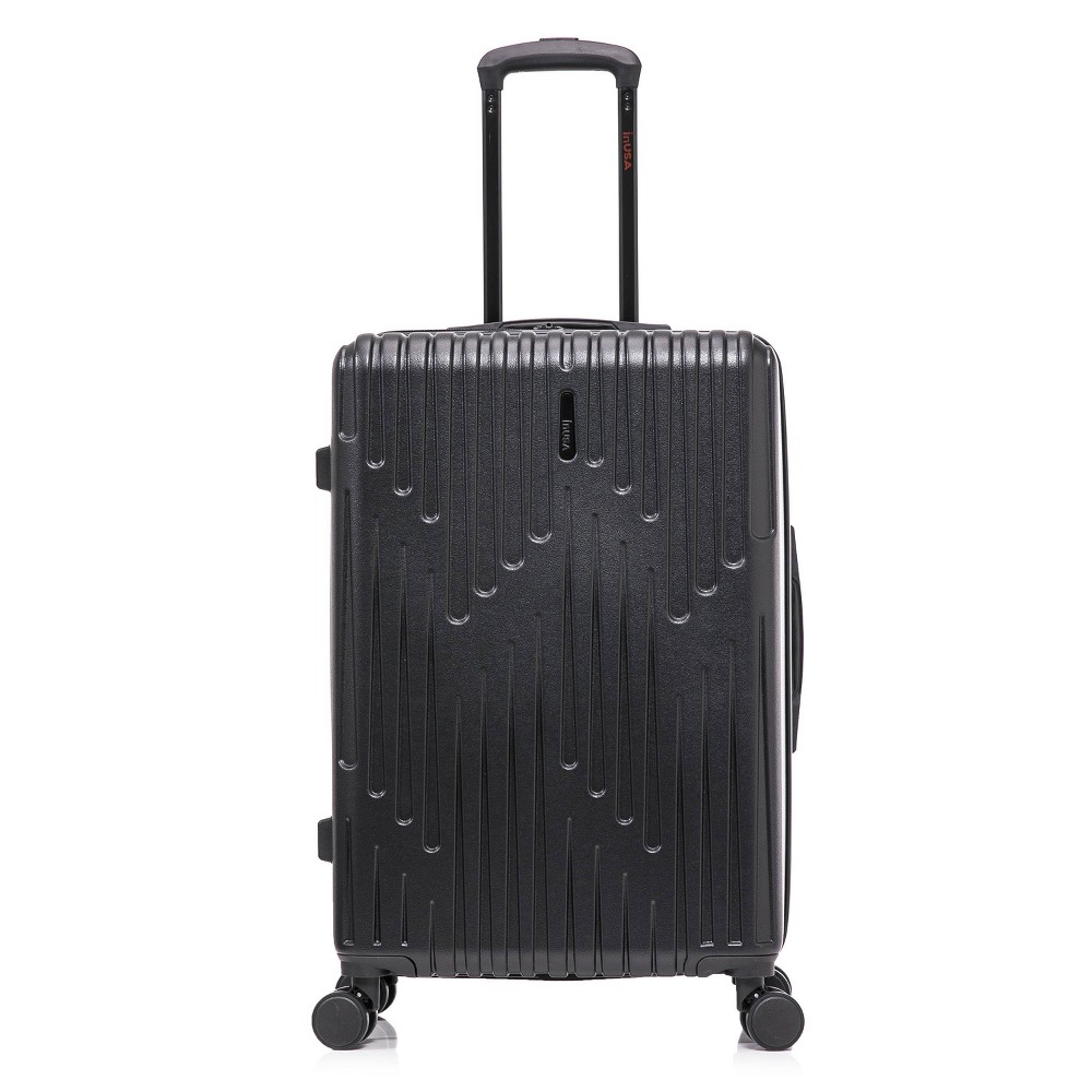 Photos - Luggage InUSA Drip Lightweight Hardside Medium Checked Spinner Suitcase - Black 