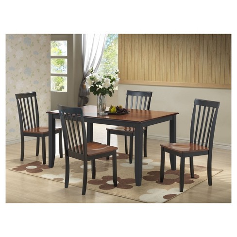 Cherry and discount black dining set