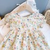 MyKids-USA Baby Girl Floral Print O-Neck Puff-Sleeved Short Dress - 3 of 4