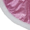 Northlight 20" Pink Glittered Mini Christmas Tree Skirt with Faux Fur Trim - 2 of 3