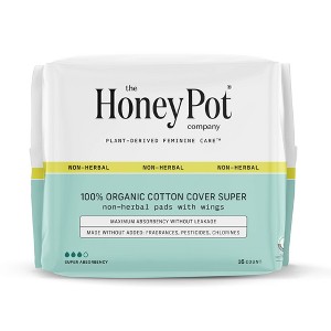 The Honey Pot Company, Non-Herbal Super Pads with Wings, Organic Cotton Cover - 16ct - 1 of 4
