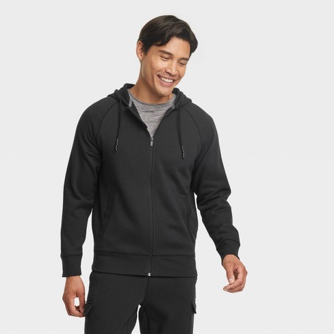 Men's Cotton Fleece Hooded Sweatshirt - All In Motion™ Black Onyx L