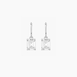 Bearfruit Jewelry Sterling Silver 18k Gold Plated Sparkle Dangling Pendant Hoop Earrings - 1 of 4
