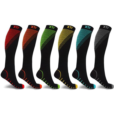 Extreme Fit Athletic Compression Socks Knee High - Made For Running,  Athletics, Pregnancy And Travel - 6 Pair : Target