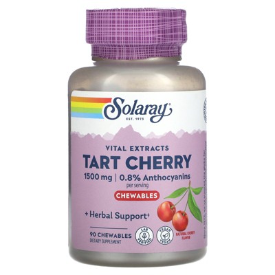 Solaray Vital Extracts Tart Cherry, Natural Cherry, 90 Chewables (500 mg per Chewable)