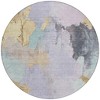 Lavender And Gold Abstract Washable Indoor Outdoor Area Rug - 4 of 4