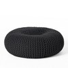 Pouf Ottoman, Boho Donuts Shape Pouf, Handmade Cotton Thread Foot Stool, Knit Bean Bag Floor Chair - 4 of 4