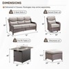 Buenhomino 8 Pieces Patio Furniture Sets with Fire Pit Table, Wicker Outdoor Conversation Sets with 4 Swivel Rocker Chairs, 3-seat Sofa and Ottomans - 3 of 4