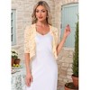 Allegra K Women's Evening Wedding Half Sleeve Ruffle Hem Elegant Lace Cardigan - 4 of 4