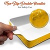 NutriChef 11.6 x 7.8 3Pcs. Nonstick Bakeware Tray Set w/Odor-Free Ceramic, 446°F Oven Microwave/Dishwasher Safe Rectangular Baking Pan, Yellow - 4 of 4