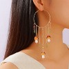 Colorful Boho Tassel Hoops: Mushroom & Leaf Dangle Earrings for Women - 3 of 4