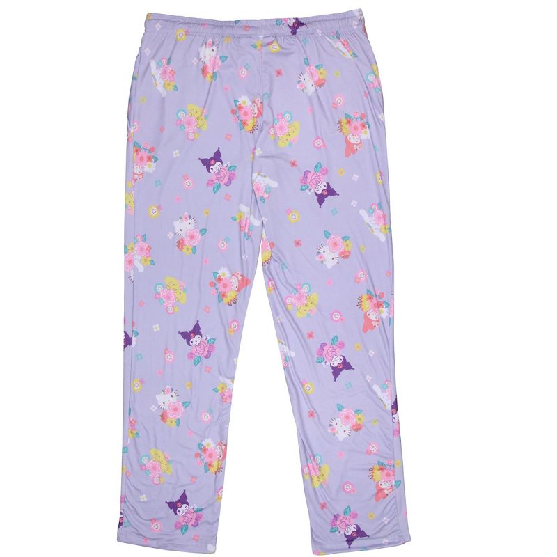 Women's Sanrio Hello Kitty And Friends My Melody Kuromi Floral Pajama Pants, 5 of 6