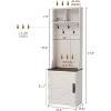 Farmhouse Narrow Coat Rack with Shoe Storage, 23.6" Small Hall Tree with Bench, 5 Hooks, 2 Cubbies & 1 Barn Door Cabinet for Entryway, Living room - 2 of 4