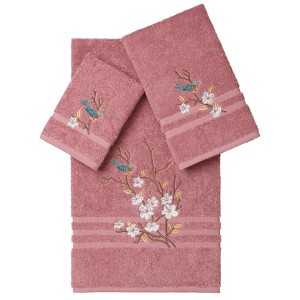 Linum Home Textiles 100% Turkish Cotton SPRING TIME Embellished Towel Set - 1 of 4