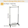 15kg/33lbs Garment Racks 3.12ft-4.80ft Height Adjustable Clothes Stand Foldable Clothes Hanger w/ Wheels Storage Shelf For Dormitory Home - 3 of 4