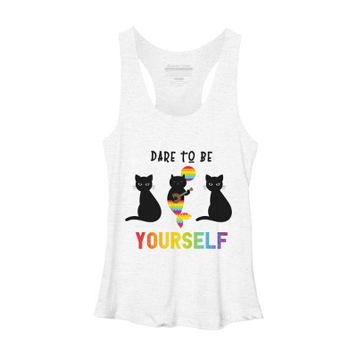 Adult Design By Humans Dare To Be Yourself Pride Cat Mermaid By Avocato Racerback Tank Top
