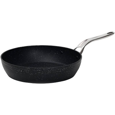 The Rock By Starfrit 12" Aluminum Fry Pan with Stainless Steel Handle Black: Dishwasher-Safe, Gas & Electric Compatible