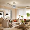 TALOYA 52 in. White Flush Mount Ceiling Fan with Back Light and Remote, Reversible DC Motor and Blades for Home - 4 of 4