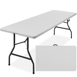 Best Choice Products 8ft Plastic Folding Table, Indoor Outdoor Heavy Duty Portable w/ Handle, Lock for Picnic - 1 of 4